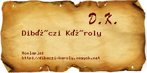 Dibáczi Károly névjegykártya