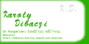 karoly dibaczi business card